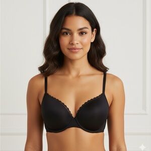 NWT H&M 2-Pack LOT Super Push-Up Bras Black & Beige Underwire Padded 34D